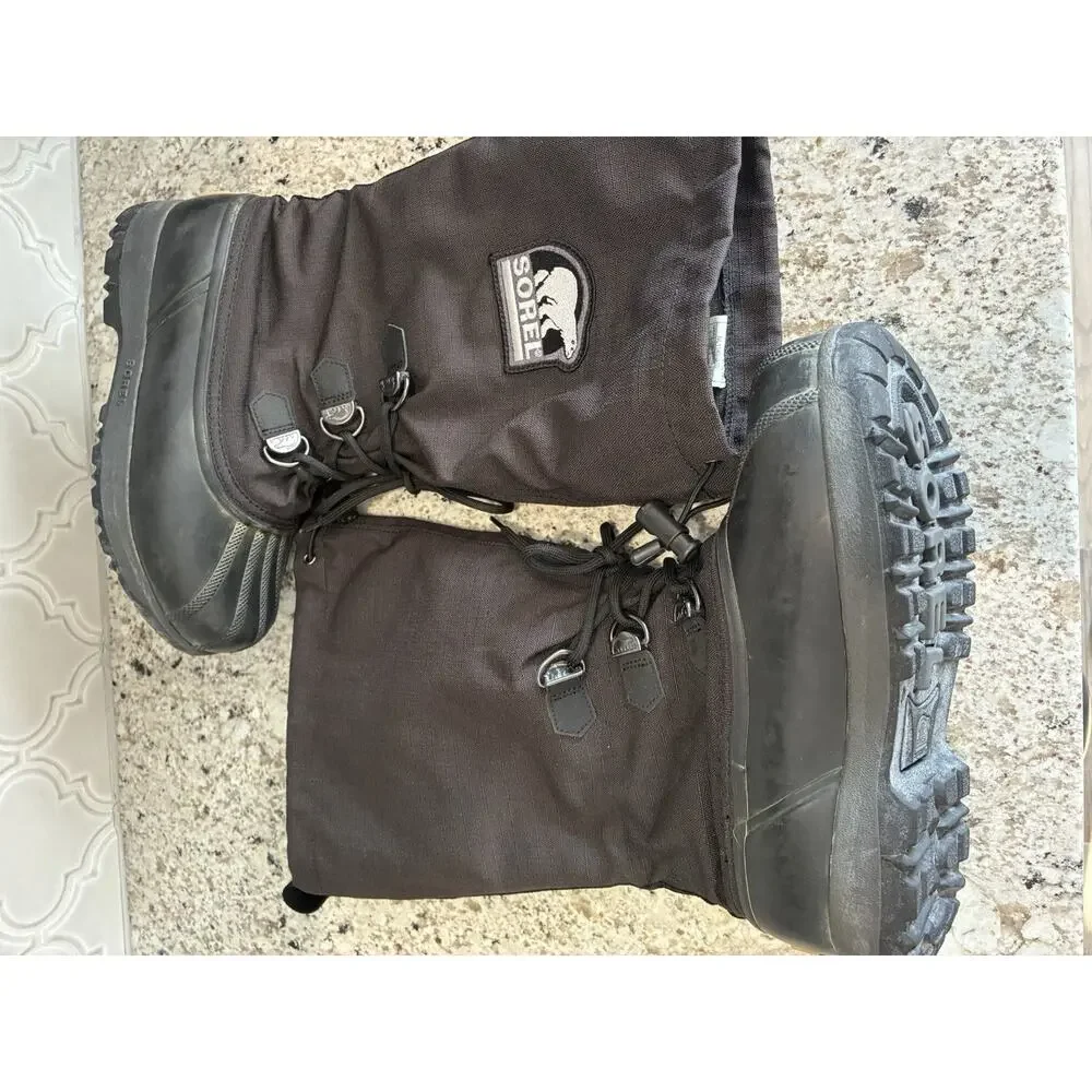 Sorel Boots Womens Size 8 Black Snowfall Insulated Waterproof Tall Lined Snow